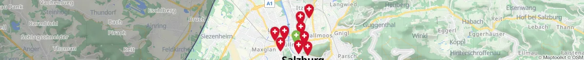 Map view for Pharmacies emergency services nearby Itzling (Salzburg (Stadt), Salzburg)